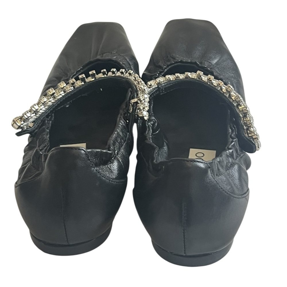 Jimmy Choo Gai Square-Toe Crystal-Strap Leather Ballerina Flats 34, pre-owned. - Picture 11 of 16